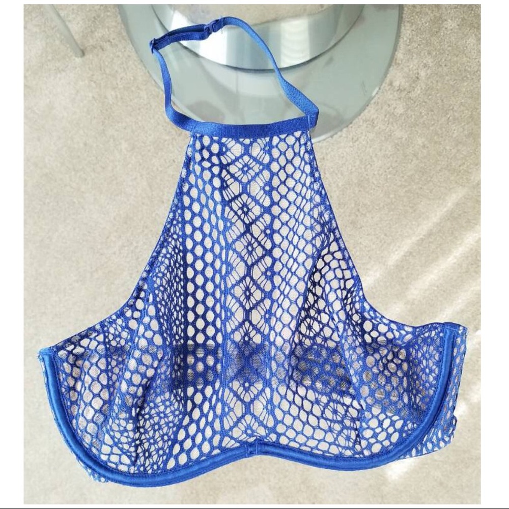 Sexy Blue Victoria Secret High Neck Bra